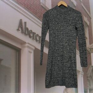Abercrombie & Fitch Black & Grey Cable Knit Sweater Dress XS